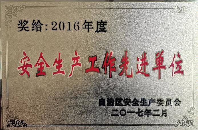 2016年度安全生产工作先进单位